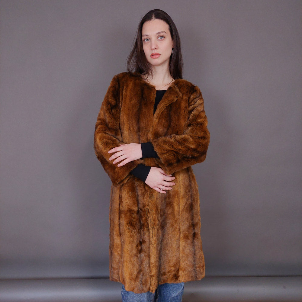 VIN-OUTW-33608 Vintage γούνα οικολογική με funky φόδρα S-M