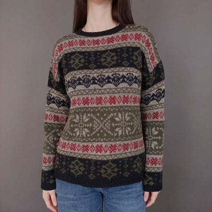 VIN-KNIT-33562 Vintage πλεκτή μάλλινη μπλούζα M