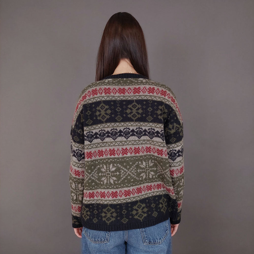 VIN-KNIT-33562 Vintage πλεκτή μάλλινη μπλούζα M