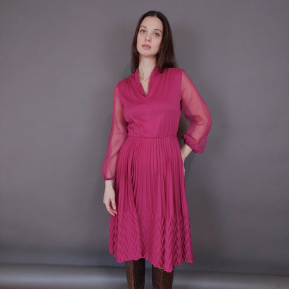 VIN-DR-33587 Vintage φόρεμα ματζέντα M
