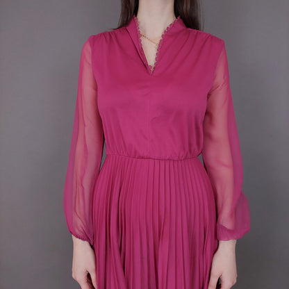 VIN-DR-33587 Vintage φόρεμα ματζέντα M