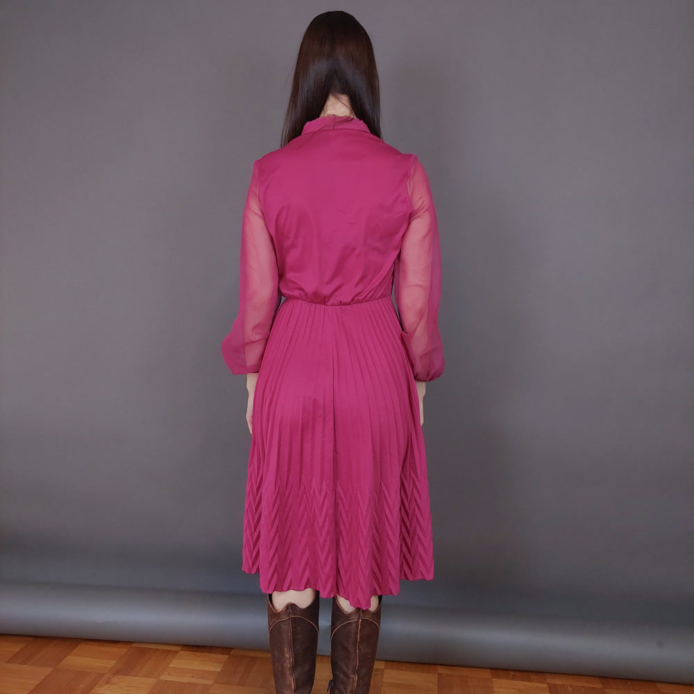 VIN-DR-33587 Vintage φόρεμα ματζέντα M