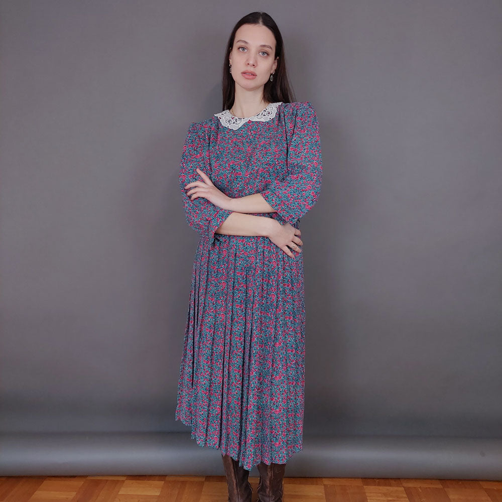 VIN-DR-33585 Vintage φόρεμα φλοράλ Μ