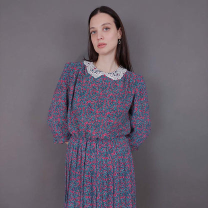 VIN-DR-33585 Vintage φόρεμα φλοράλ Μ