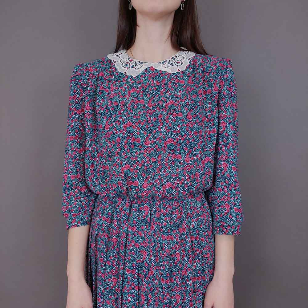 VIN-DR-33585 Vintage φόρεμα φλοράλ Μ