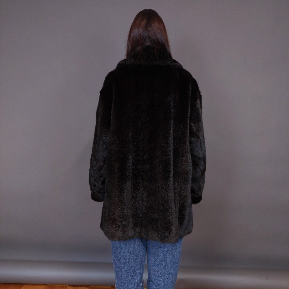 VIN-OUTW-33604 Vintage γούνα οικολογική καφέ L