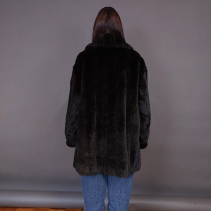 VIN-OUTW-33604 Vintage γούνα οικολογική καφέ L