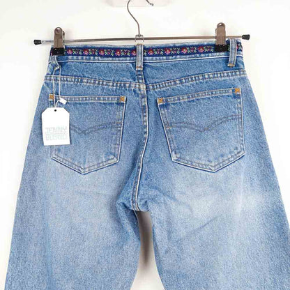 VIN-TR-27668 Vintage παντελόνι denim ψηλόμεσο κάπρι S