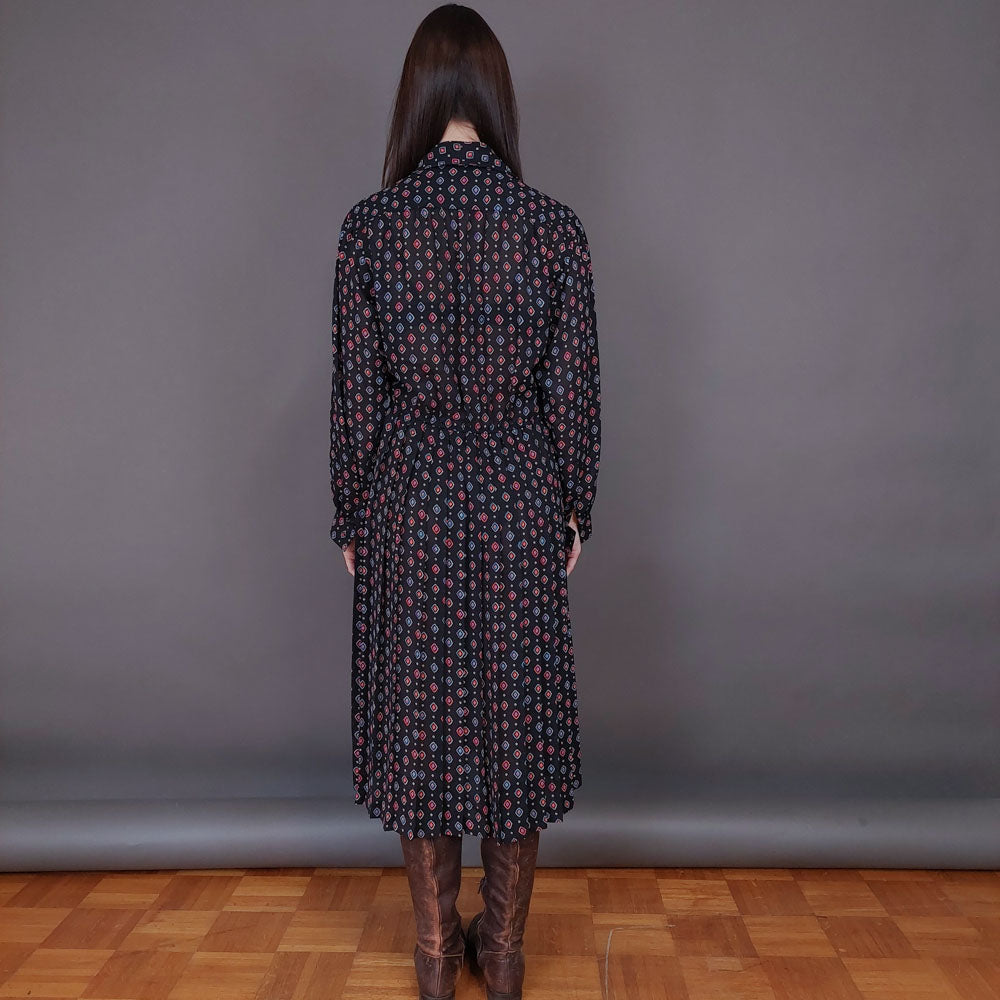 VIN-DR-33584 Vintage φόρεμα εμπριμέ M