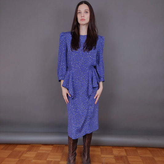 VIN-DR-33583 Vintage φόρεμα εμπριμέ S-M