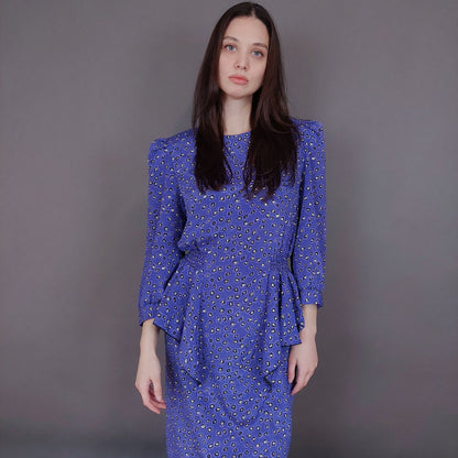 VIN-DR-33583 Vintage φόρεμα εμπριμέ S-M