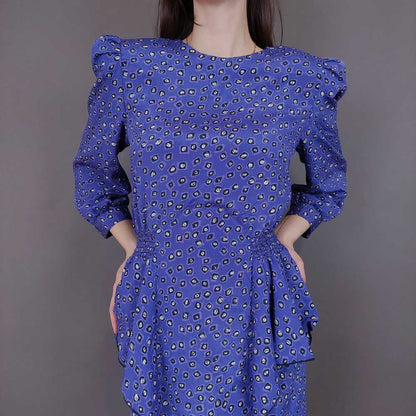 VIN-DR-33583 Vintage φόρεμα εμπριμέ S-M