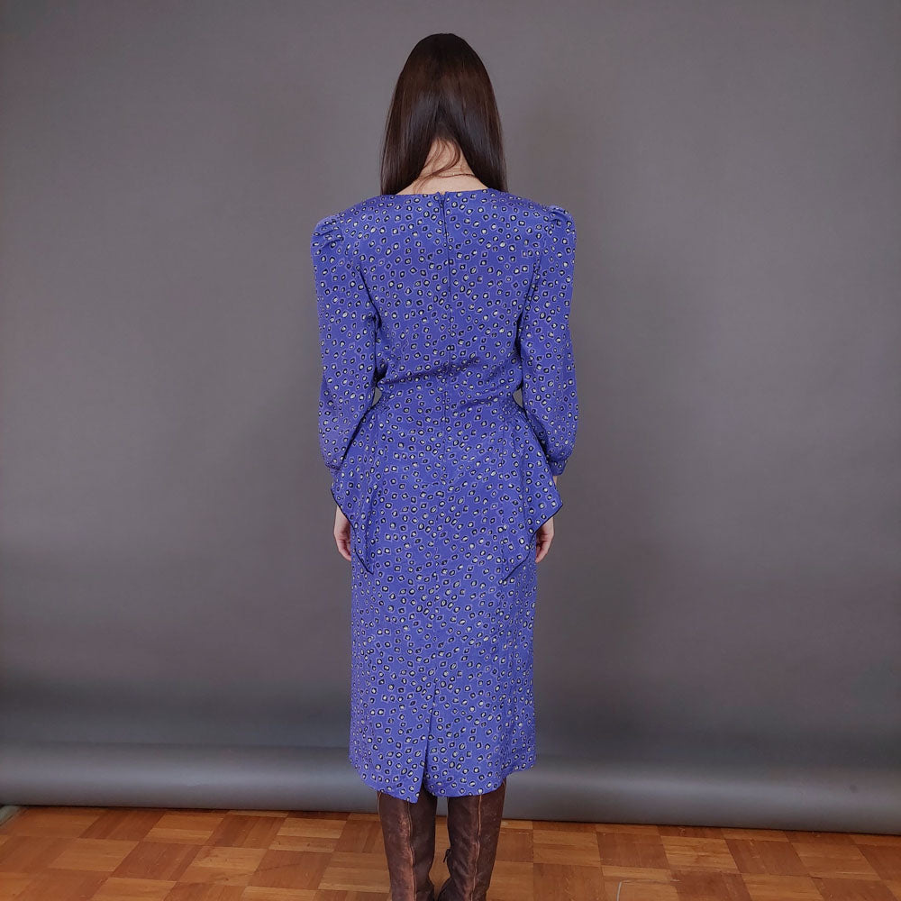 VIN-DR-33583 Vintage φόρεμα εμπριμέ S-M