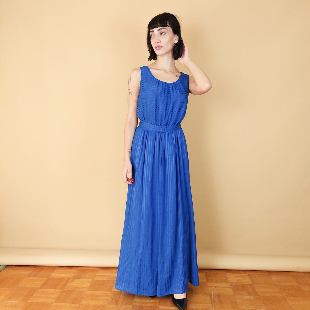 VIN-DR-25411 Vintage φόρεμα μπλε M-L