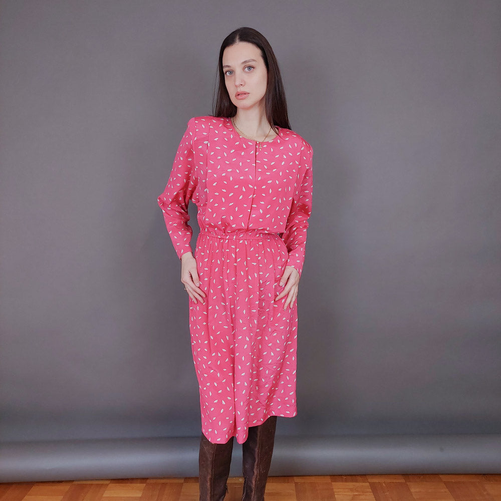 VIN-DR-33582 Vintage φόρεμα εμπριμέ Μ