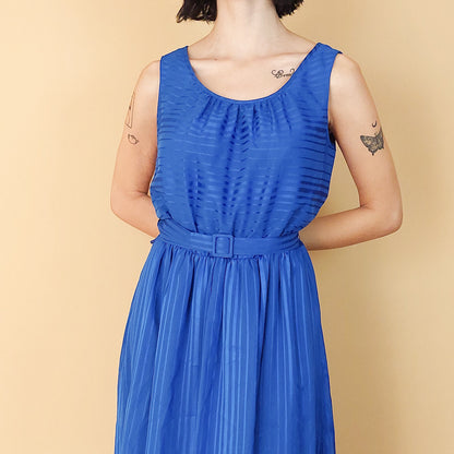 VIN-DR-25411 Vintage φόρεμα μπλε M-L