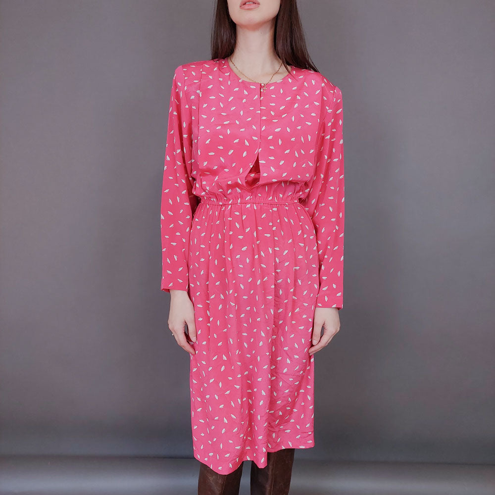 VIN-DR-33582 Vintage φόρεμα εμπριμέ Μ