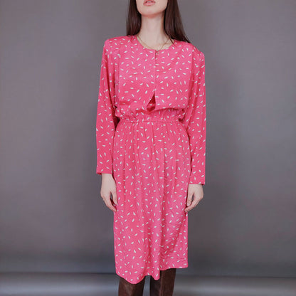 VIN-DR-33582 Vintage φόρεμα εμπριμέ Μ