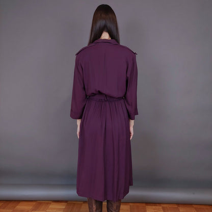 VIN-DR-33580 Vintage φόρεμα μελιτζανί S