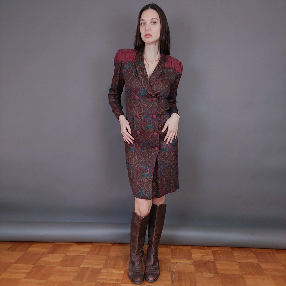 VIN-DR-33579 Vintage φόρεμα εμπριμέ S