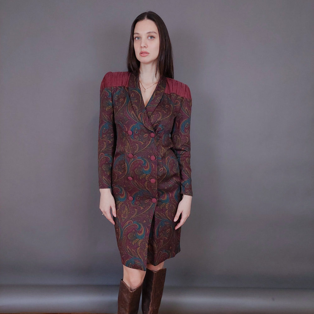 VIN-DR-33579 Vintage φόρεμα εμπριμέ S