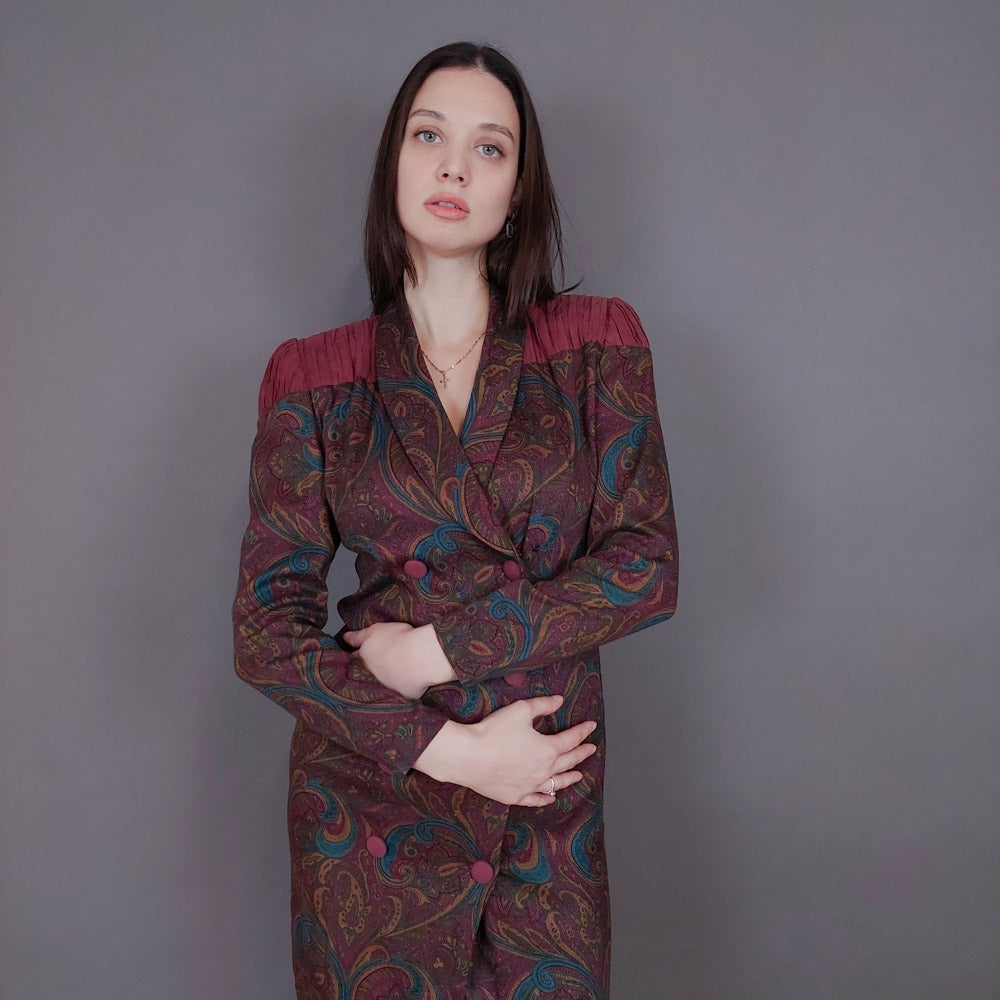 VIN-DR-33579 Vintage φόρεμα εμπριμέ S