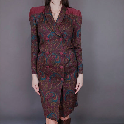 VIN-DR-33579 Vintage φόρεμα εμπριμέ S