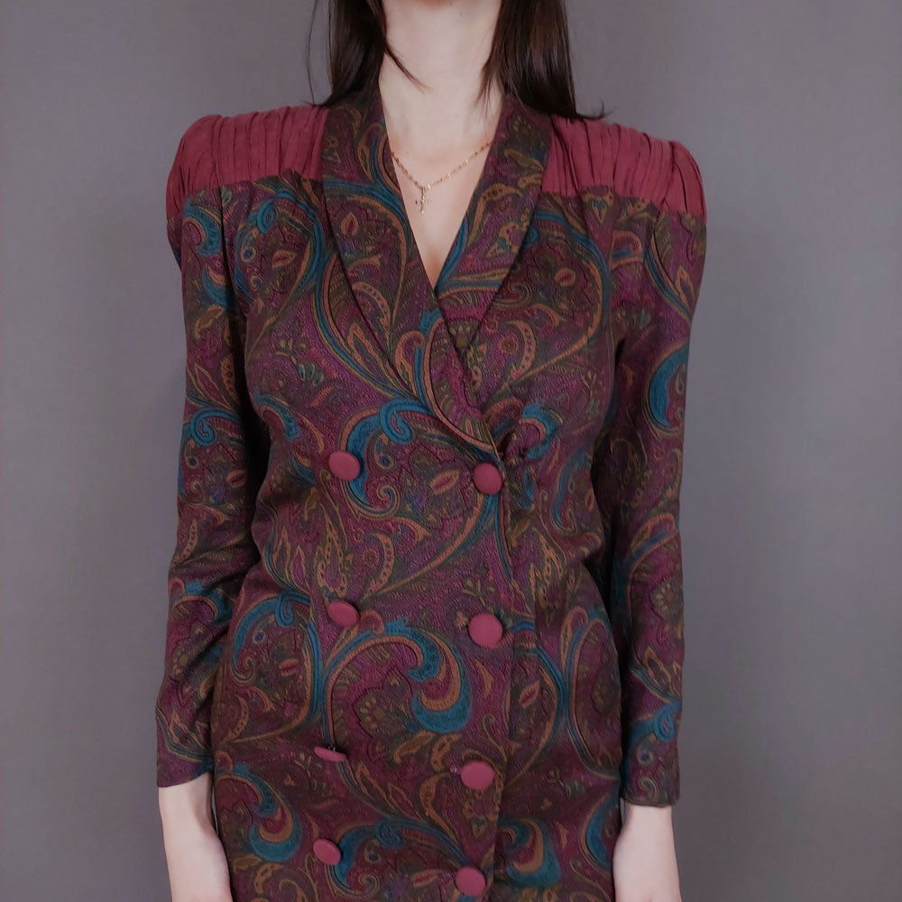 VIN-DR-33579 Vintage φόρεμα εμπριμέ S