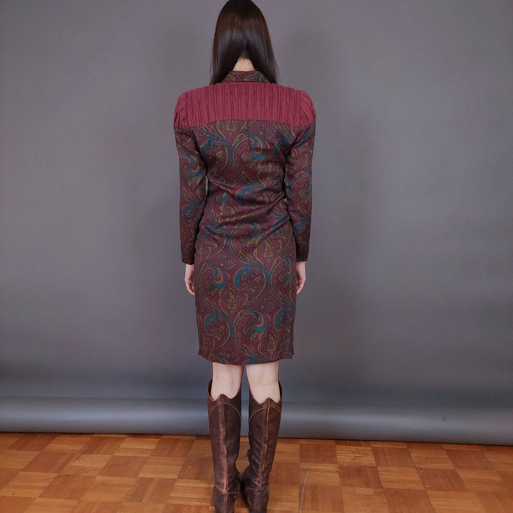 VIN-DR-33579 Vintage φόρεμα εμπριμέ S