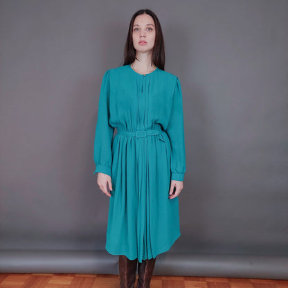 VIN-DR-33578 Vintage φόρεμα σμαραγδί M-L