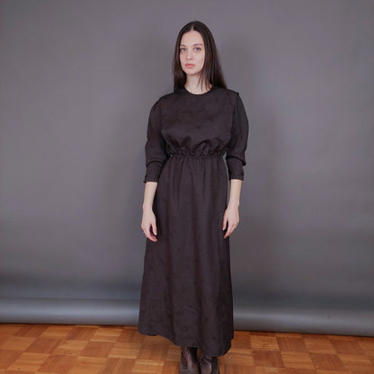 VIN-DR-33576 Vintage φόρεμα καφέ S