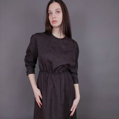 VIN-DR-33576 Vintage φόρεμα καφέ S