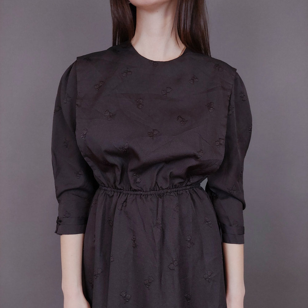 VIN-DR-33576 Vintage φόρεμα καφέ S