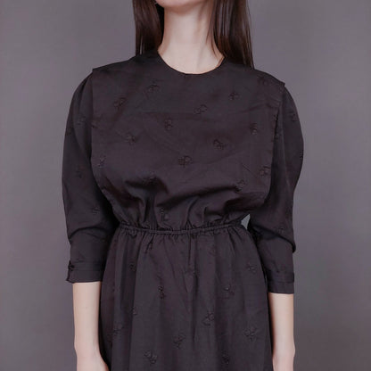 VIN-DR-33576 Vintage φόρεμα καφέ S