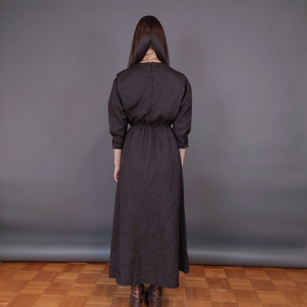 VIN-DR-33576 Vintage φόρεμα καφέ S