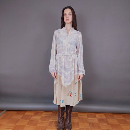 VIN-DR-33575 Vintage φόρεμα εμπριμέ M-L