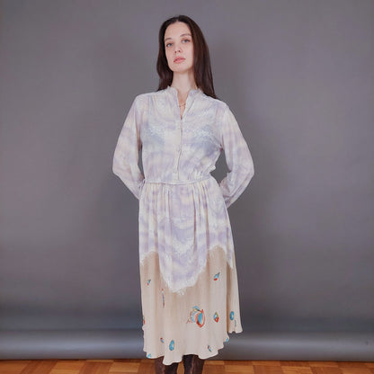 VIN-DR-33575 Vintage φόρεμα εμπριμέ M-L