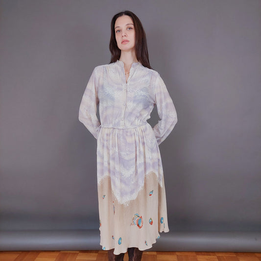 VIN-DR-33575 Vintage φόρεμα εμπριμέ M-L