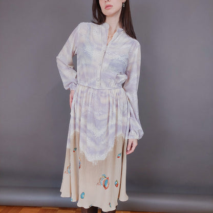 VIN-DR-33575 Vintage φόρεμα εμπριμέ M-L