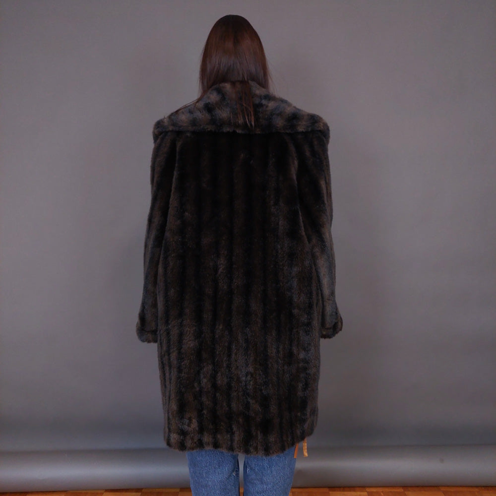 VIN-OUTW-33603 Vintage γούνα οικολογική καφέ L-XL