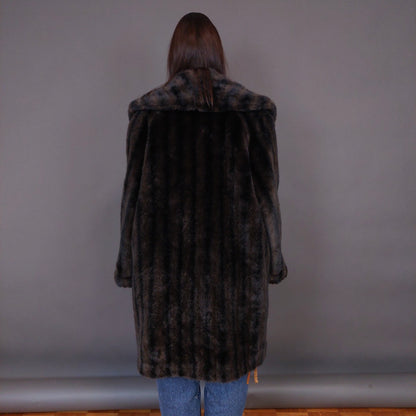 VIN-OUTW-33603 Vintage γούνα οικολογική καφέ L-XL