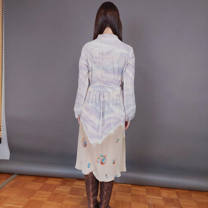 VIN-DR-33575 Vintage φόρεμα εμπριμέ M-L