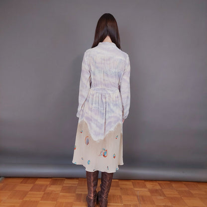 VIN-DR-33575 Vintage φόρεμα εμπριμέ M-L