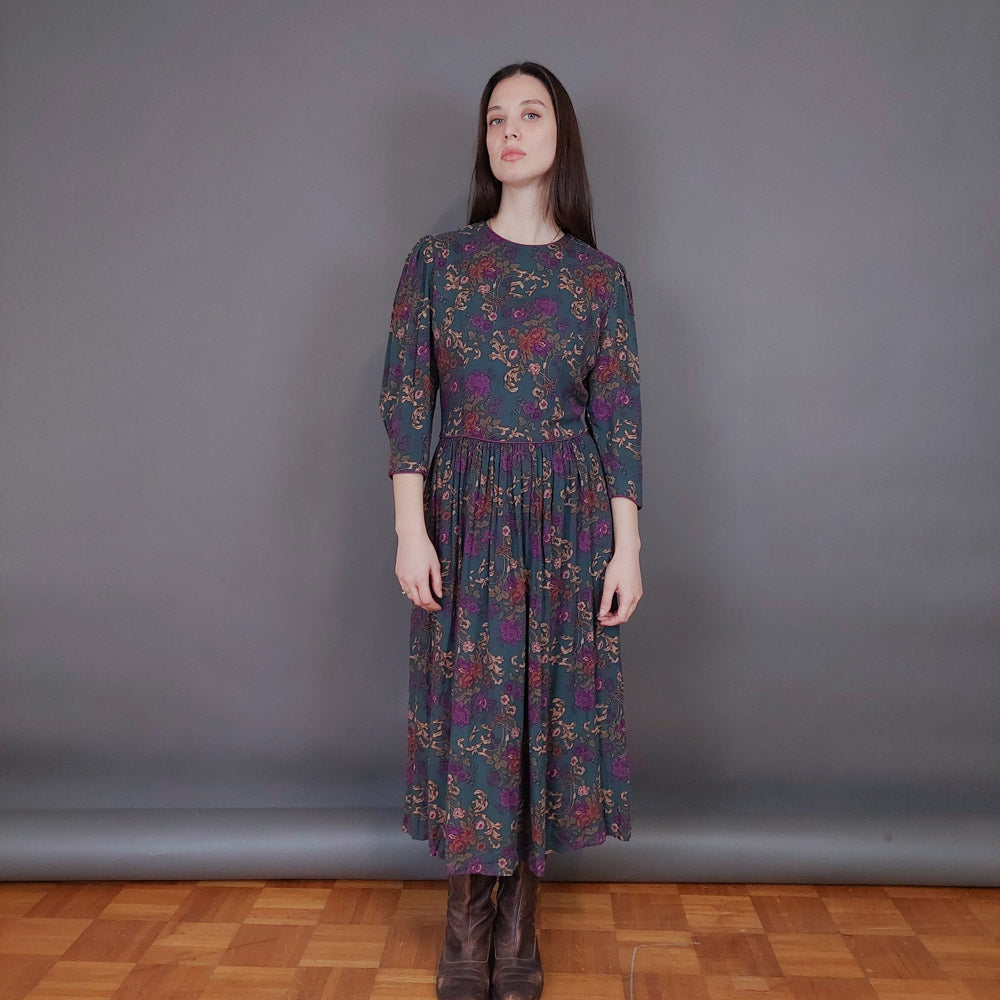 VIN-DR-33574 Vintage φόρεμα φλοράλ Μ