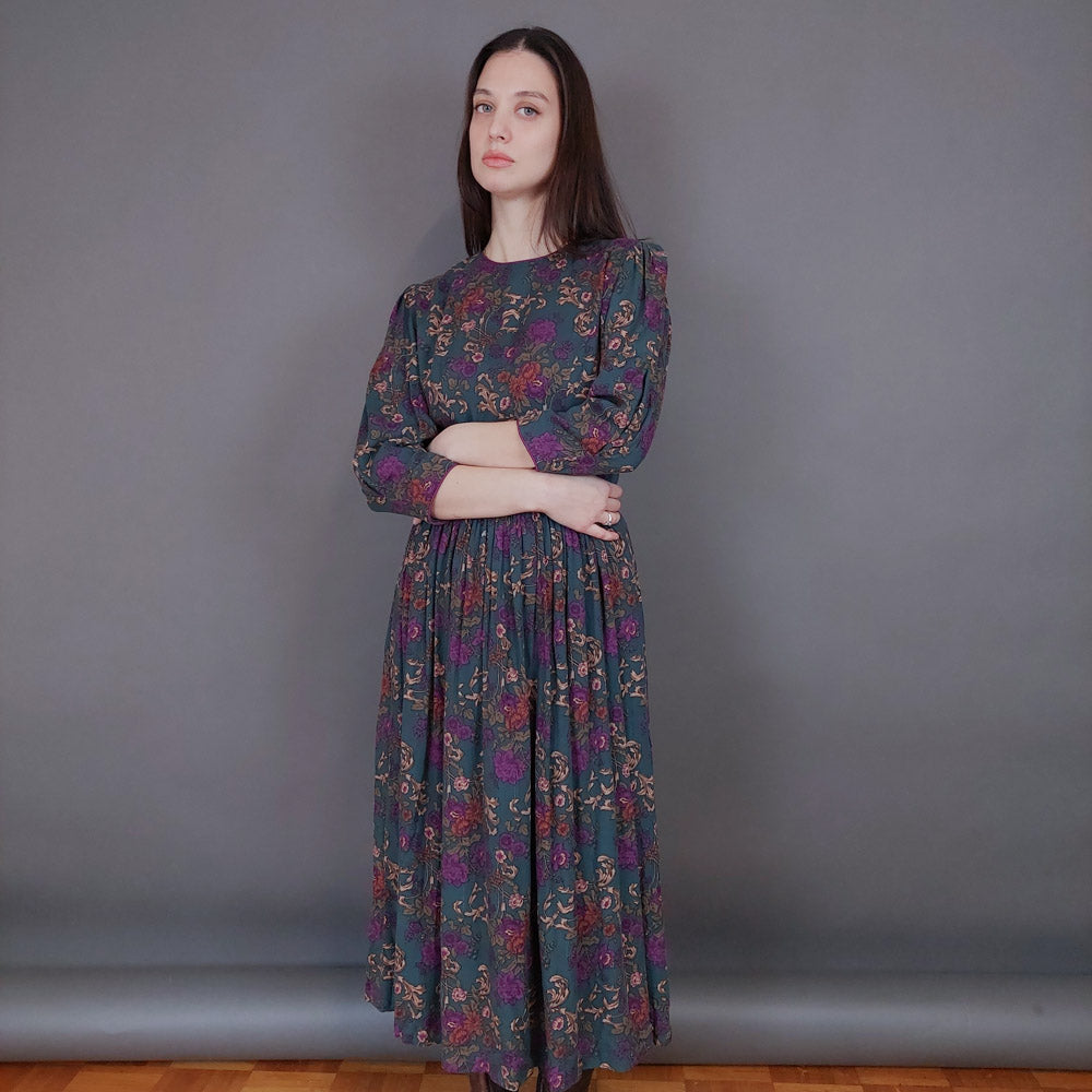 VIN-DR-33574 Vintage φόρεμα φλοράλ Μ