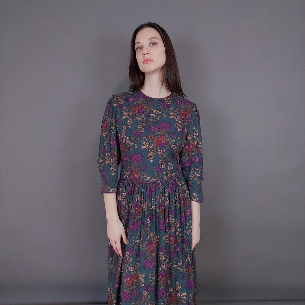 VIN-DR-33574 Vintage φόρεμα φλοράλ Μ