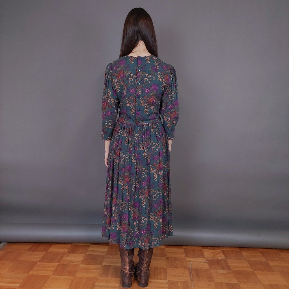 VIN-DR-33574 Vintage φόρεμα φλοράλ Μ