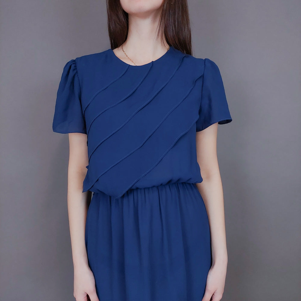 VIN-DR-33572 Vintage φόρεμα μπλε S-M