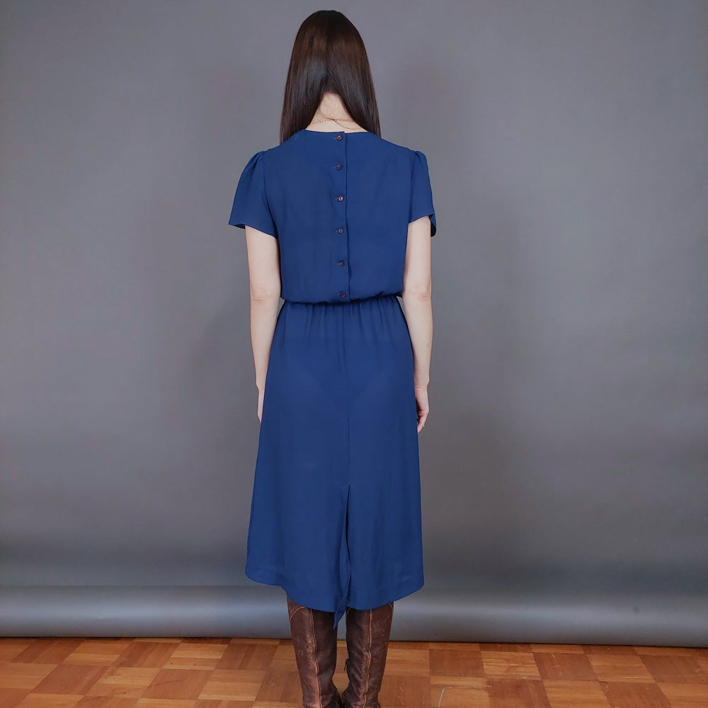 VIN-DR-33572 Vintage φόρεμα μπλε S-M