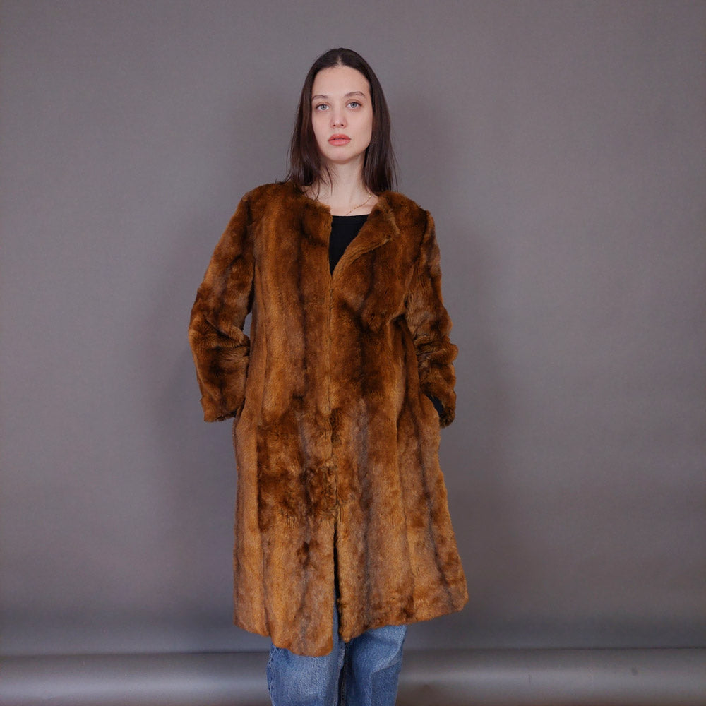 VIN-OUTW-33608 Vintage γούνα οικολογική με funky φόδρα S-M